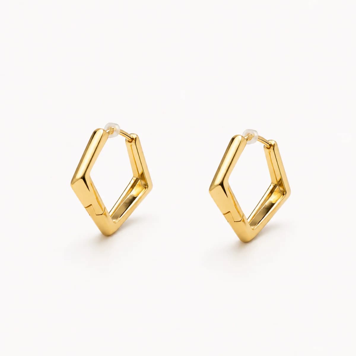 Premium Seri | Geometrik Form Gold Halka Küpe