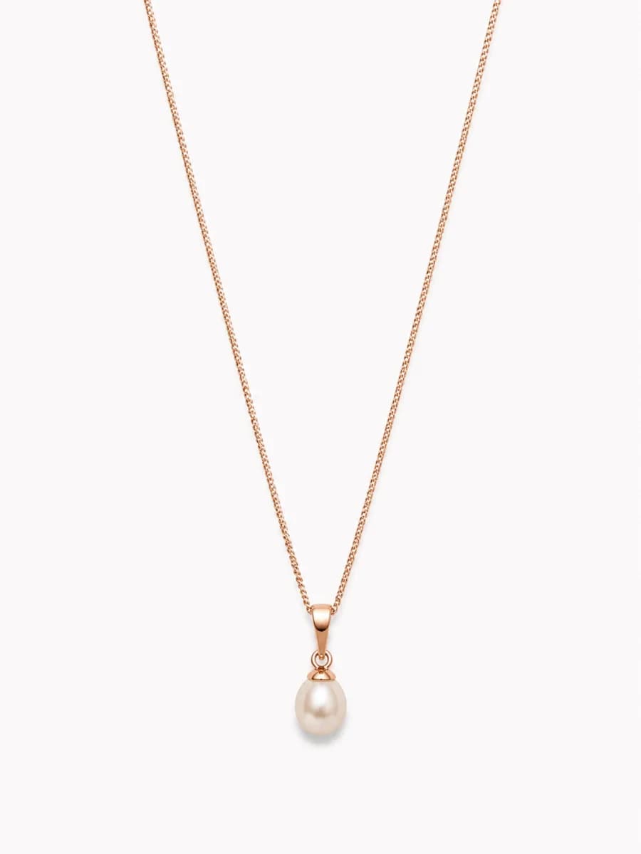 Premium Seri | İnci Damla Rose Gold Kolye